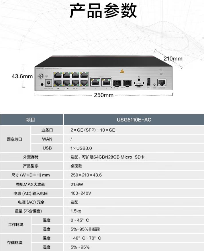 華為 USG6110E-AC 企業(yè)級(jí)防火墻