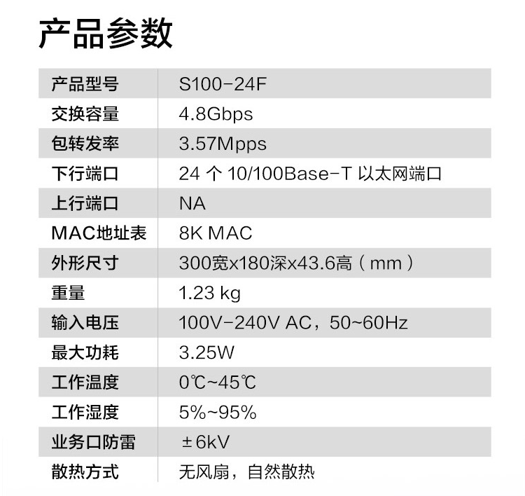 華為 24口企業(yè)級百兆交換機