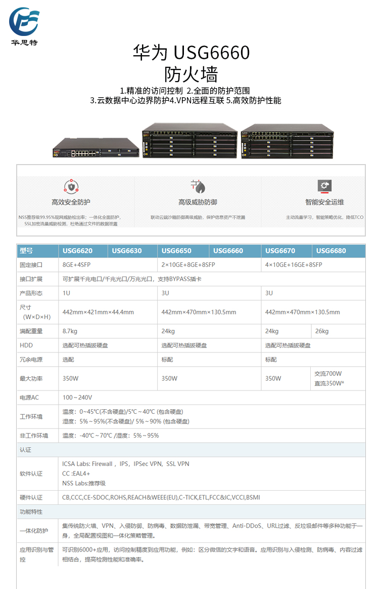 華為 USG6660 企業(yè)防火墻